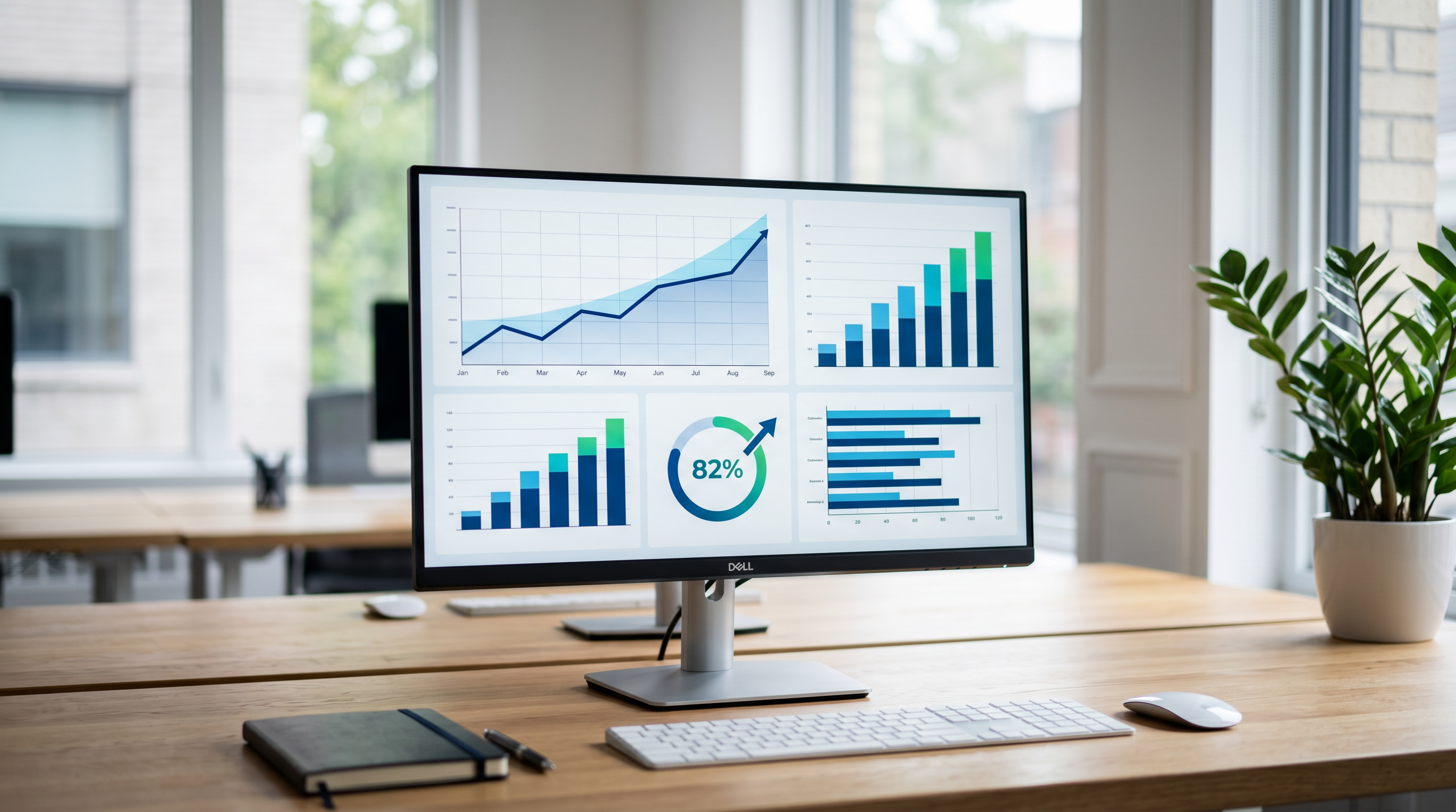 Propriétaire d'une PME québécoise analysant les gains d'une automatisation IA sur un tableau de bord